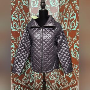 Sam Edelman Black Quilted Collared Round Hem Jacket